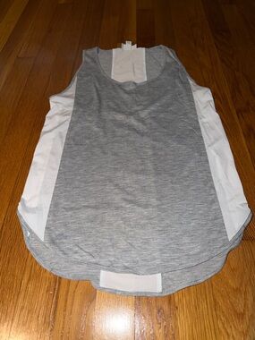Lacoste Gray and White Athletic Tank Top